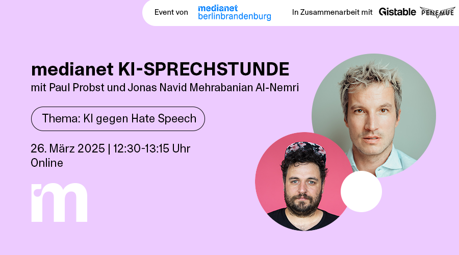 medianet KI-Sprechstunde: „KI gegen Hate Speech – Kann Technologie das Internet retten?“